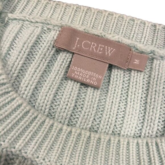 J. Crew Women's Cotton Sweater in Mint Size Medium - Picture 5 of 9